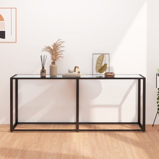 Console Table Transparent 180x35x75.5cm Tempered Glass - End Tables