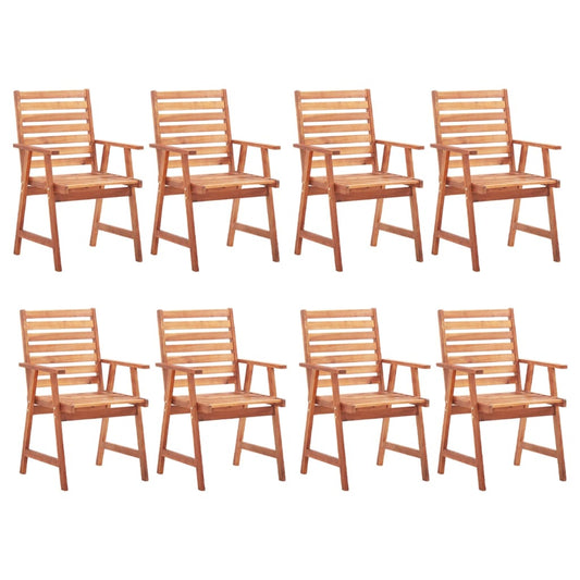 Outdoor Dining Chairs 8 pcs Solid Acacia Wood - Outdoor Chairs