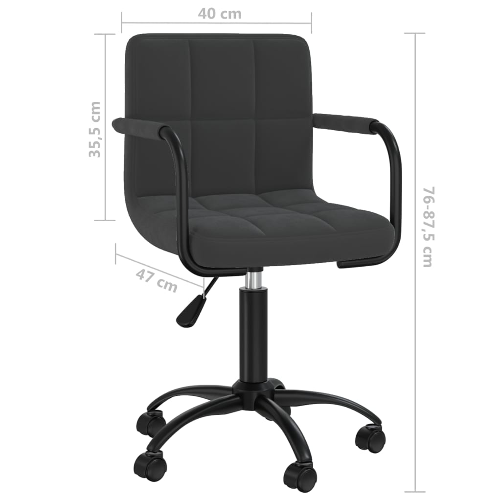 Swivel Office Chair Black Velvet - Office & Desk Chairs