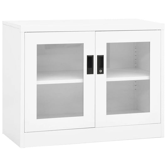 Office Cabinet White 90x40x70 cm Steel - Storage Cabinets & Lockers