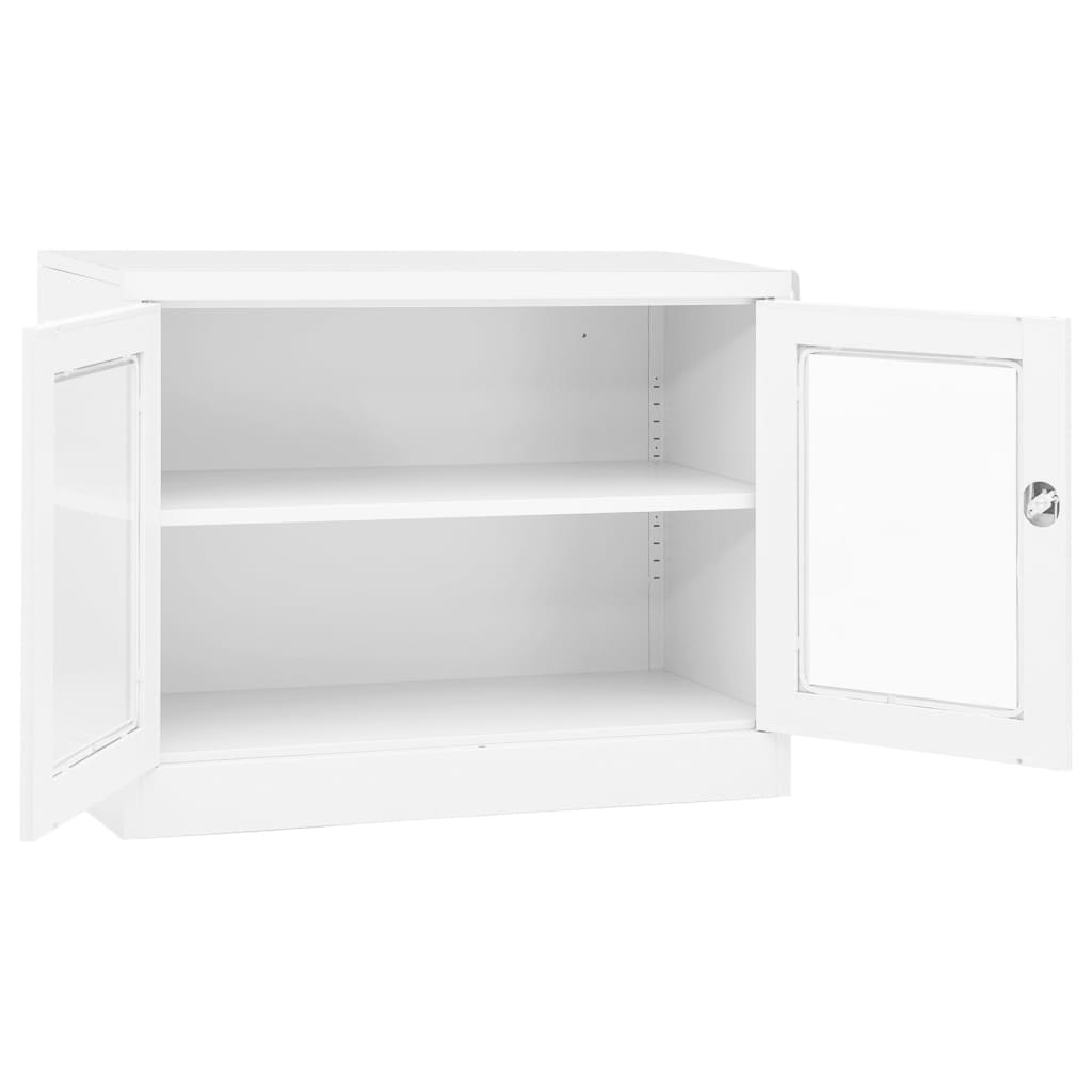 Office Cabinet White 90x40x70 cm Steel - Storage Cabinets & Lockers
