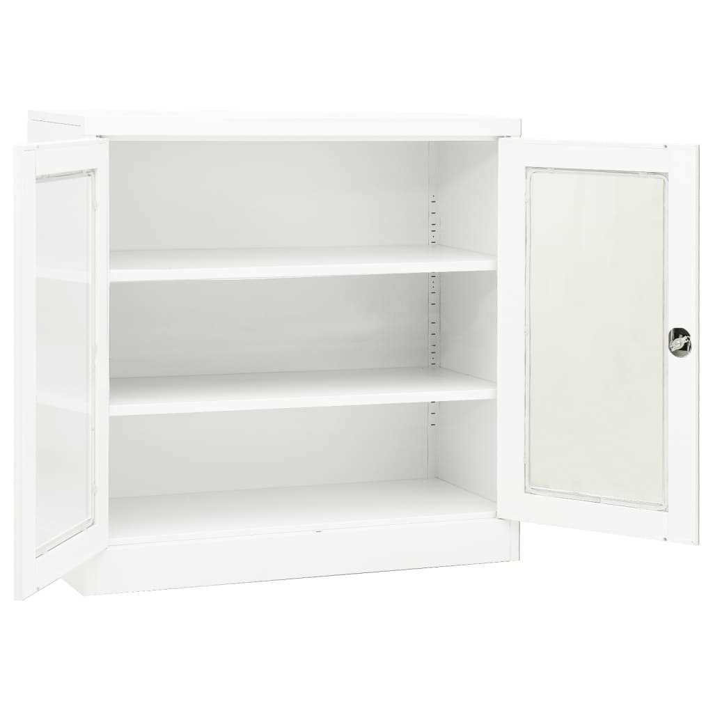 Office Cabinet White 90x40x90 cm Steel - Storage Cabinets & Lockers