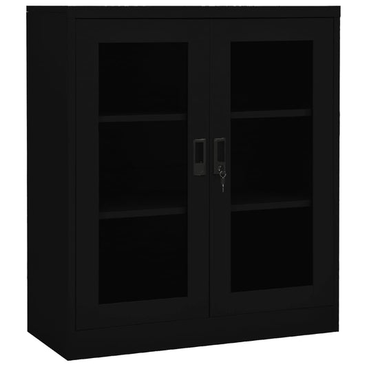 Office Cabinet Black 90x40x105 cm Steel - Storage Cabinets & Lockers