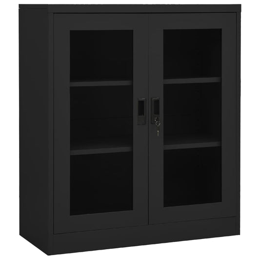 Office Cabinet Anthracite 90x40x105 cm Steel - Storage Cabinets & Lockers