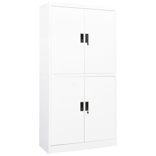 Office Cabinet White 90x40x180 cm Steel - Storage Cabinets & Lockers