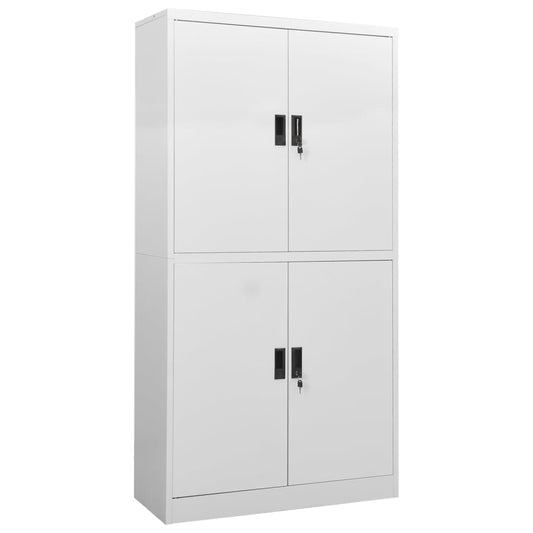 Office Cabinet Light Grey 90x40x180 cm Steel - Storage Cabinets & Lockers
