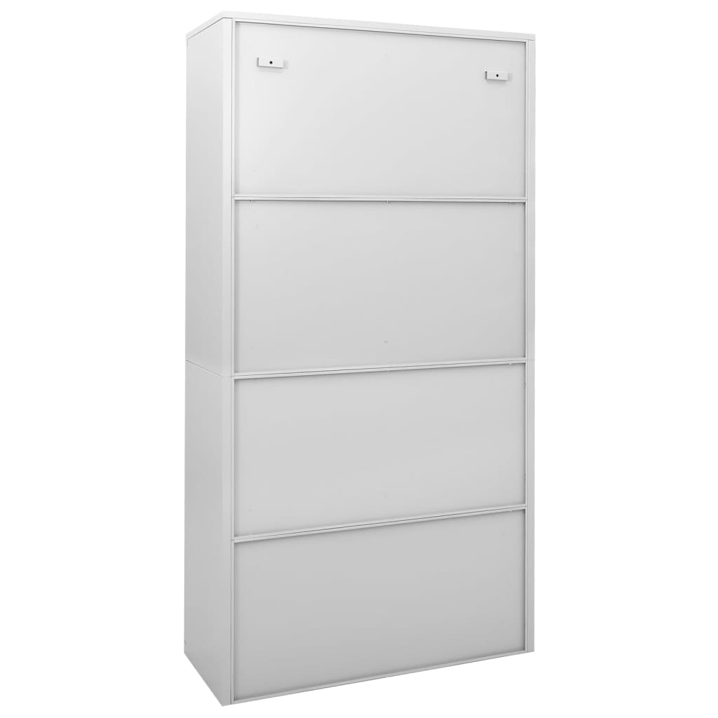 Office Cabinet with Sliding Door Light Grey 90x40x180 cm Steel - Storage Cabinets & Lockers
