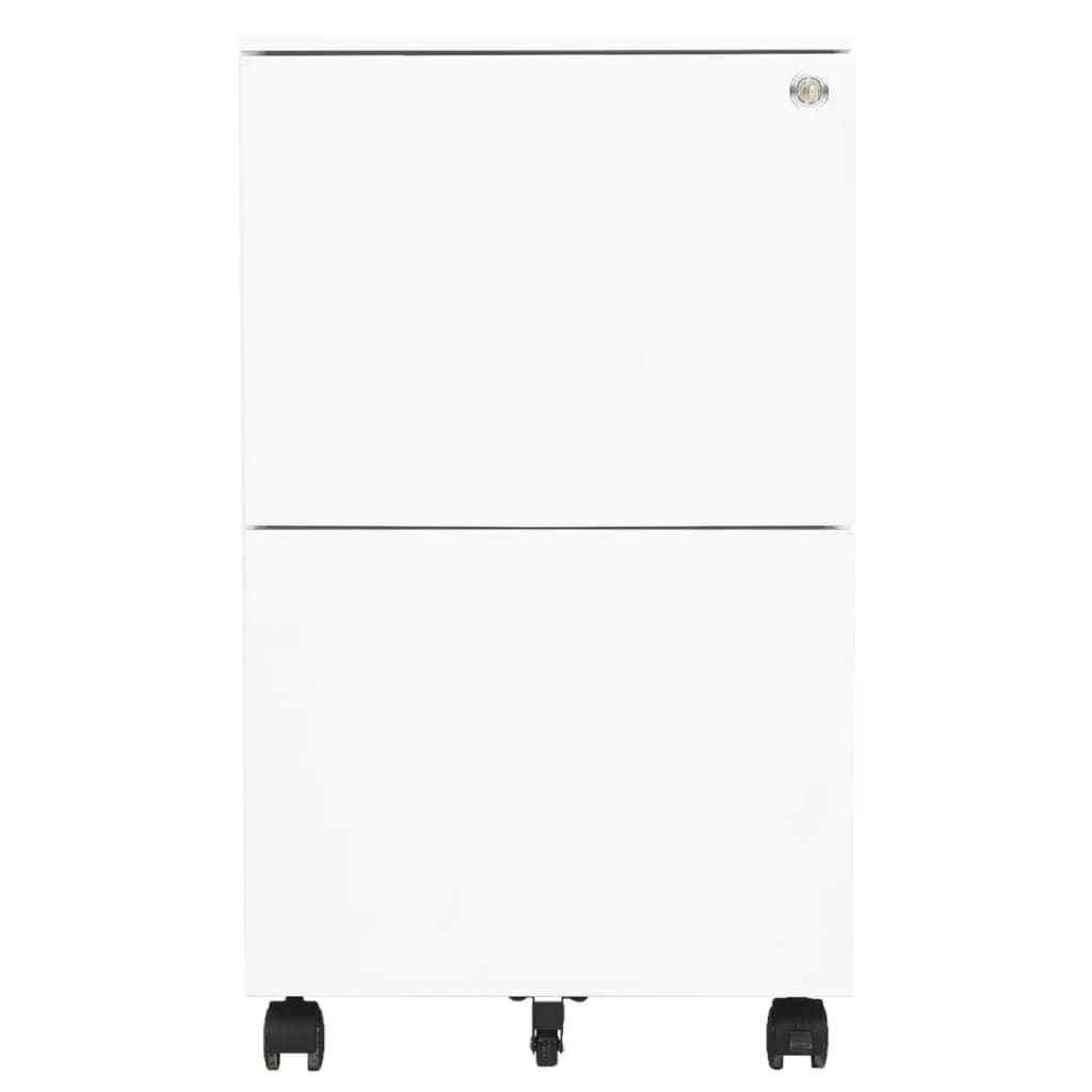 Mobile File Cabinet White 39x45x67 cm Steel - Filing Cabinets