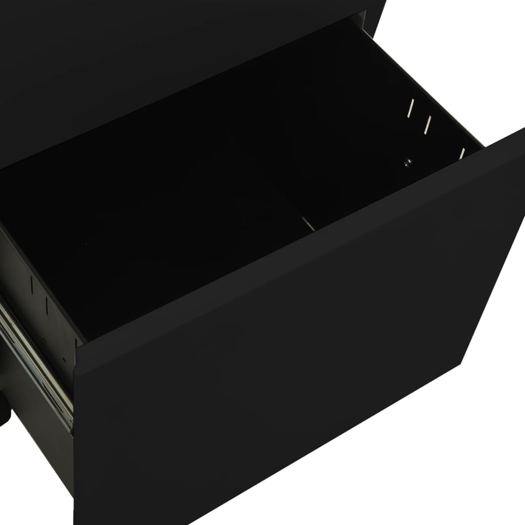 Mobile File Cabinet Black 39x45x67 cm Steel - Filing Cabinets