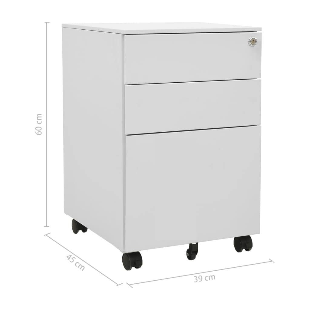 Mobile File Cabinet Light Grey 39x45x60 cm Steel - Filing Cabinets