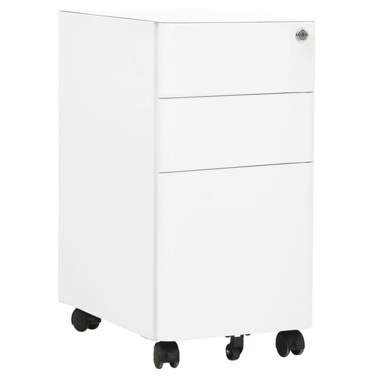 Mobile File Cabinet White 30x45x59 cm Steel - Filing Cabinets