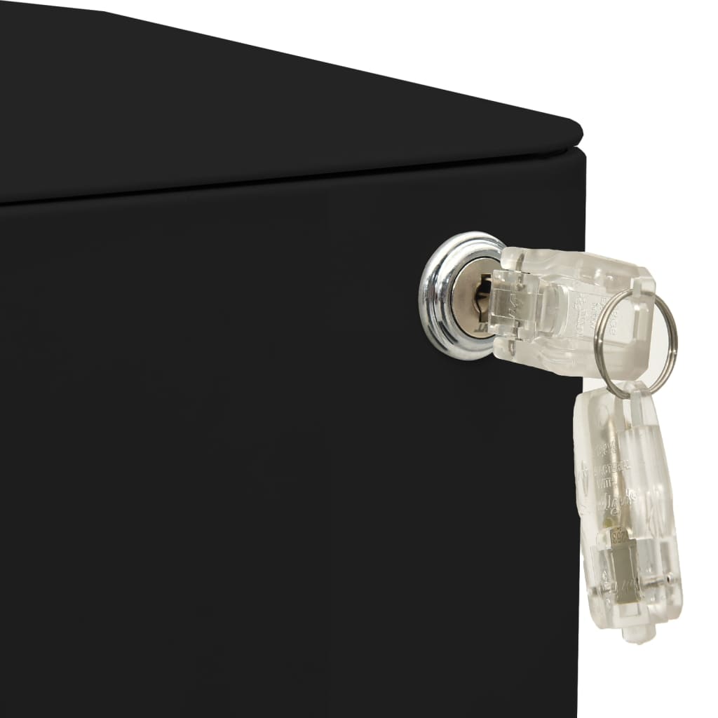 Mobile File Cabinet Black 30x45x59 cm Steel - Filing Cabinets
