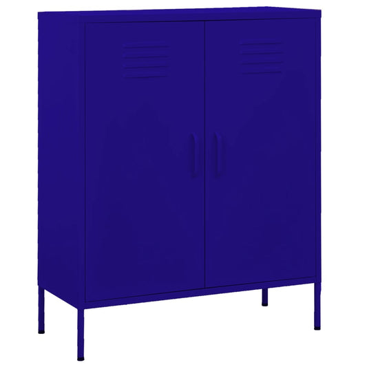 Storage Cabinet Navy Blue 80x35x101.5 cm Steel - Buffets & Sideboards