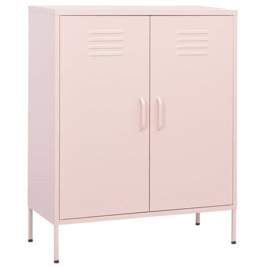 Storage Cabinet Pink 80x35x101.5 cm Steel - Buffets & Sideboards