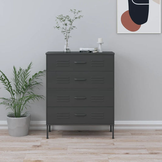 Chest of Drawers Anthracite 80x35x101.5 cm Steel - Chest of drawers