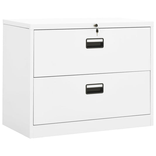 Filing Cabinet White 90x46x72.5 cm Steel - Filing Cabinets