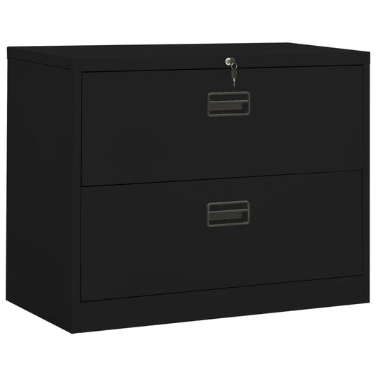 Filing Cabinet Black 90x46x72.5 cm Steel - Filing Cabinets