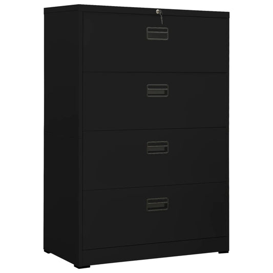 Filing Cabinet Black 90x46x134 cm Steel - Filing Cabinets