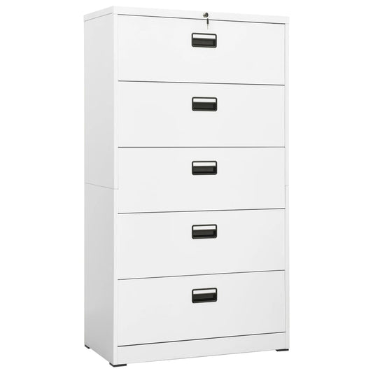 Filing Cabinet White 90x46x164 cm Steel - Filing Cabinets