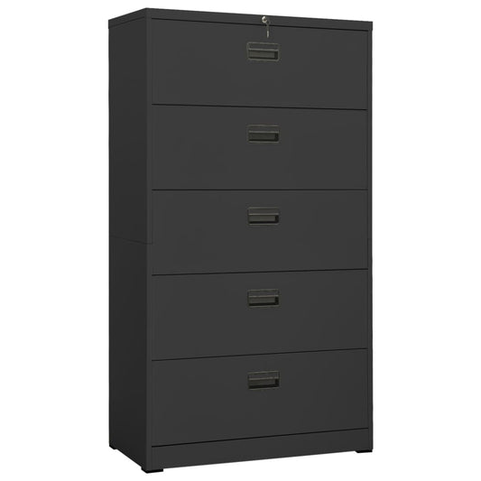 Filing Cabinet Anthracite 90x46x164 cm Steel - Filing Cabinets
