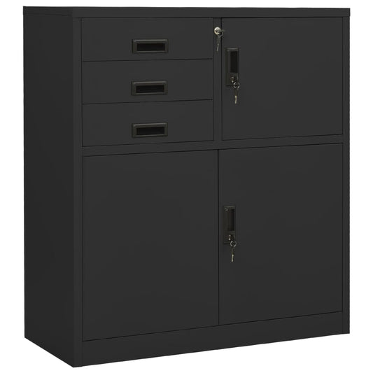 Office Cabinet Anthracite 90x40x102 cm Steel - Storage Cabinets & Lockers