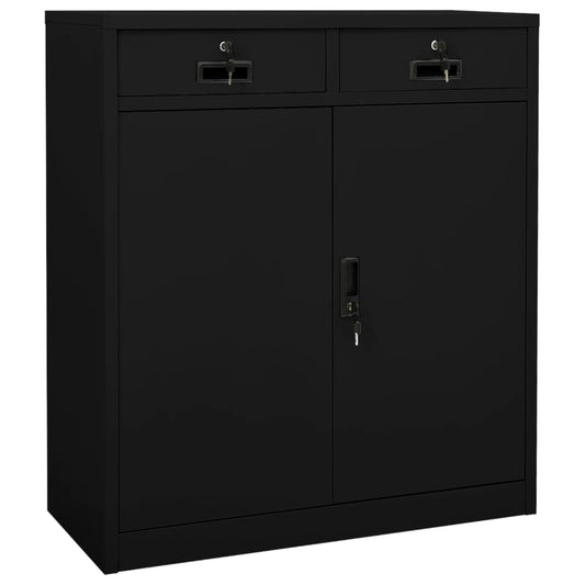 Office Cabinet Black 90x40x102 cm Steel - Storage Cabinets & Lockers