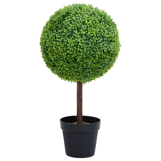 Artificial Boxwood Plant with Pot Ball Shaped Green 71 cm - Artificial Flora