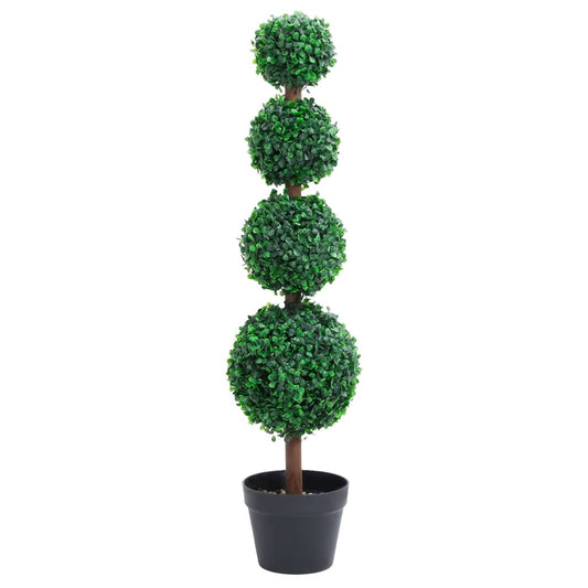 Artificial Boxwood Plant with Pot Ball Shaped Green 90 cm - Artificial Flora
