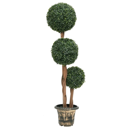 Artificial Boxwood Plant with Pot Ball Shaped Green 119 cm - Artificial Flora
