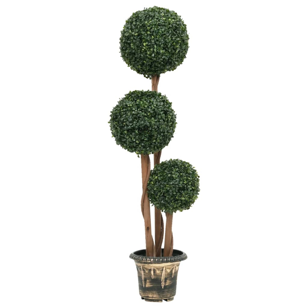 Artificial Boxwood Plant with Pot Ball Shaped Green 119 cm - Artificial Flora
