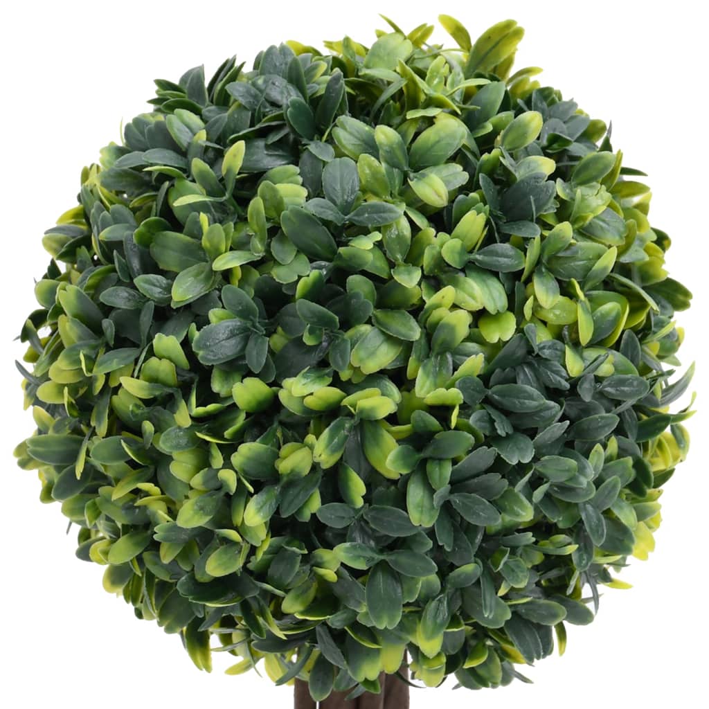 Artificial Boxwood Plants 2 pcs with Pots Ball Shaped Green 33 cm - Artificial Flora