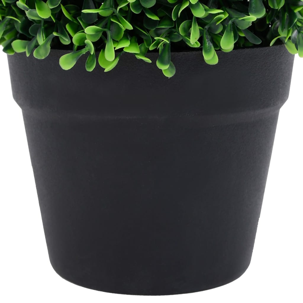 Artificial Boxwood Plants 2 pcs with Pots Ball Shaped Green 27 cm - Artificial Flora