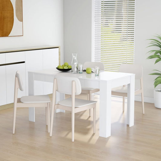 Dining Table White 140x74.5x76 cm Engineered Wood - Kitchen & Dining Room Tables