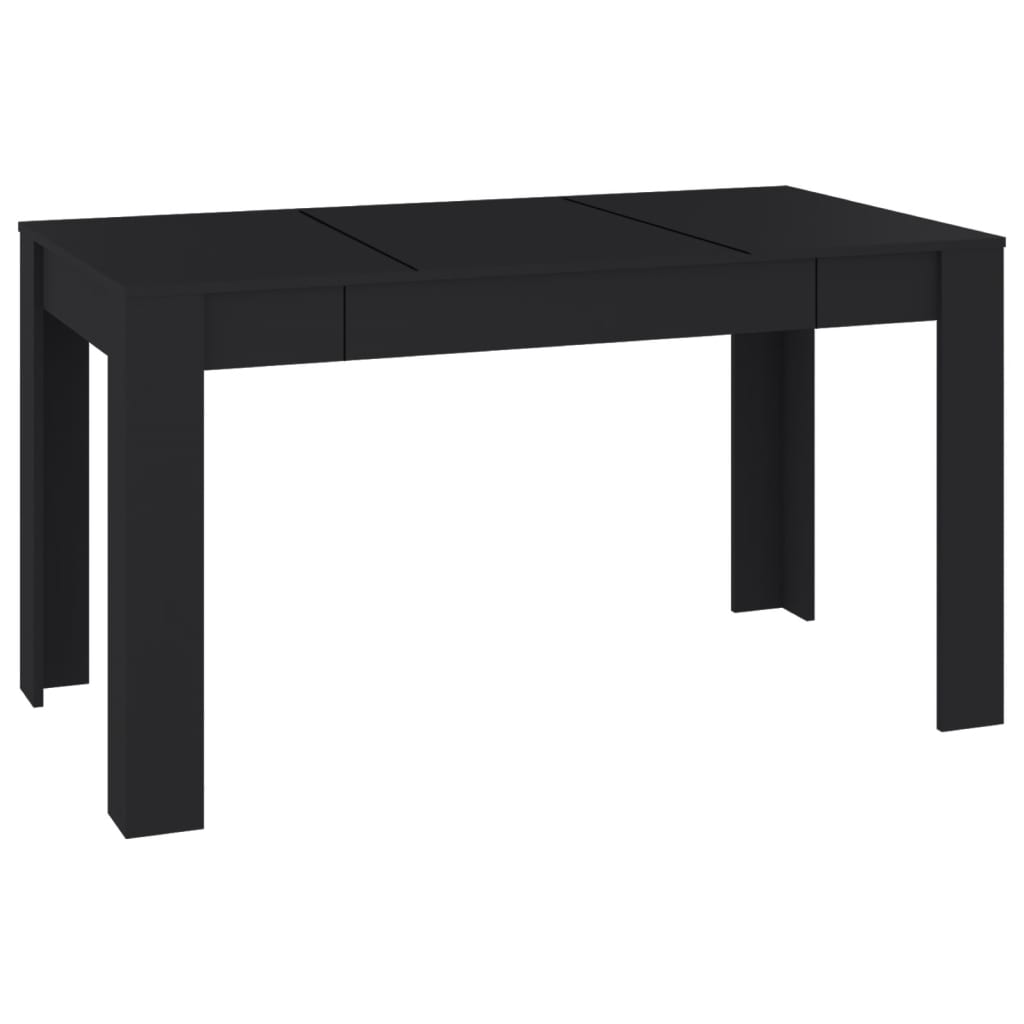 Dining Table Black 140x74.5x76 cm Engineered Wood - Kitchen & Dining Room Tables