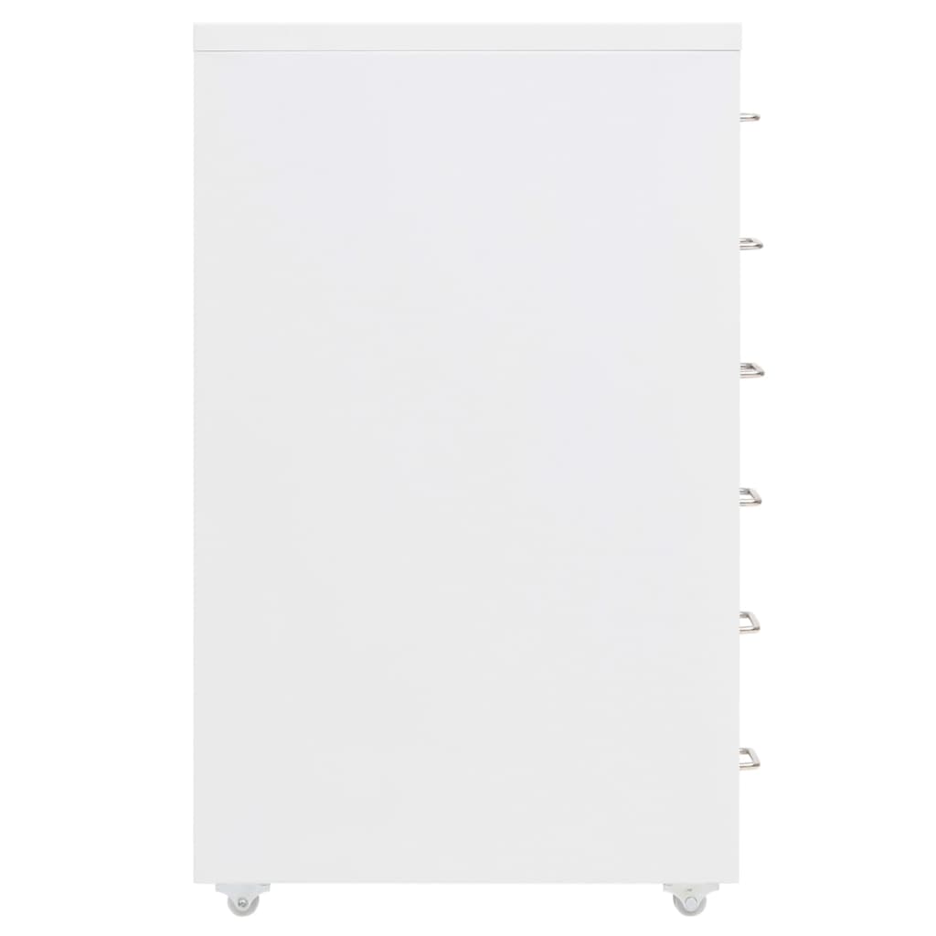 Mobile File Cabinet White 28x41x69 cm Metal - Filing Cabinets