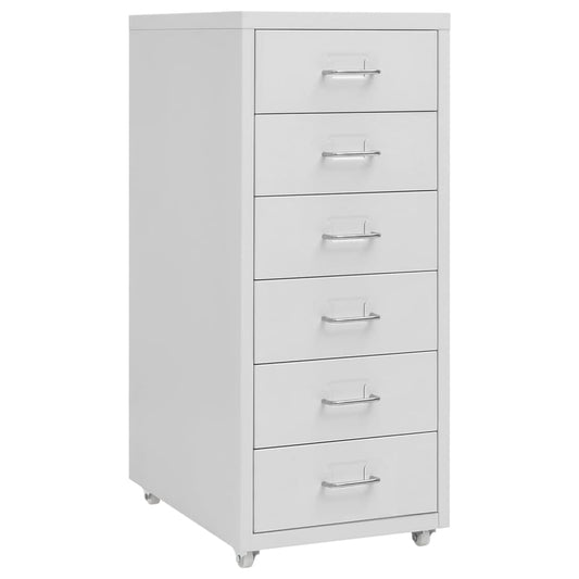 Mobile File Cabinet Grey 28x41x69 cm Metal - Filing Cabinets