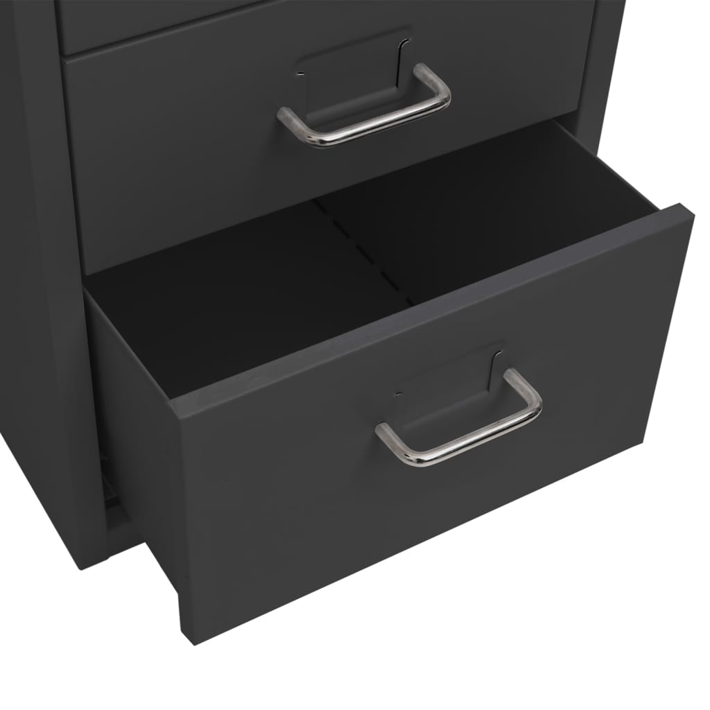 Mobile File Cabinet Anthracite 28x41x69 cm Metal - Filing Cabinets