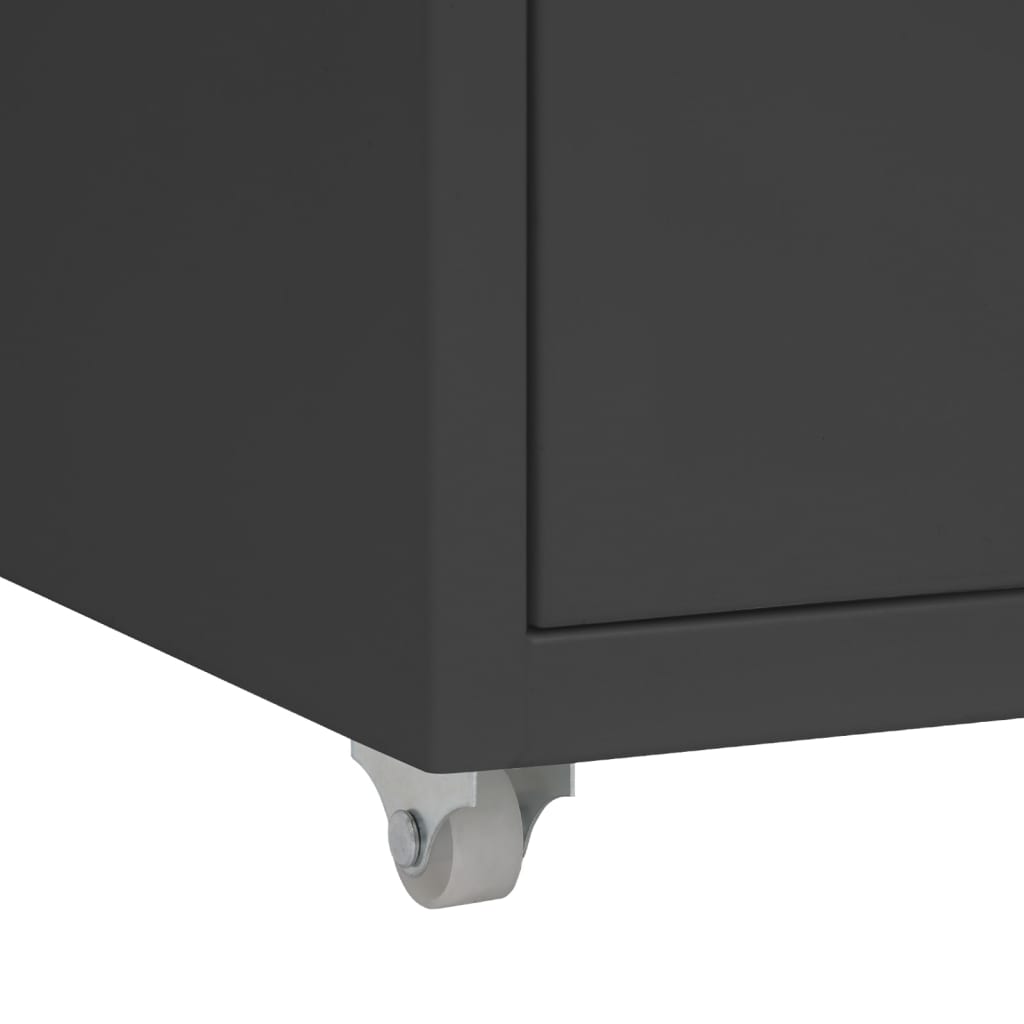 Mobile File Cabinet Anthracite 28x41x69 cm Metal - Filing Cabinets