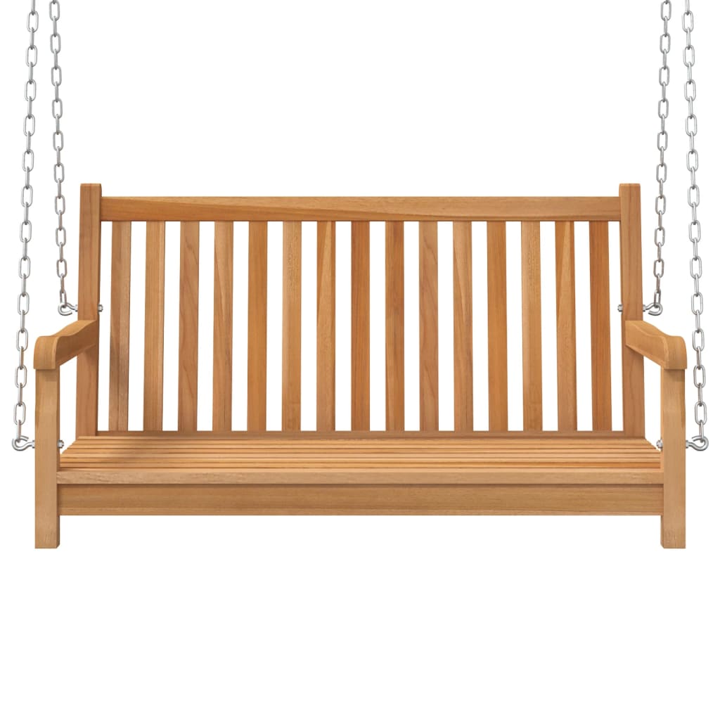 Swing Bench Solid Teak Wood 114x60x64 cm - Porch Swings
