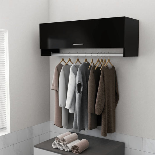 Wardrobe Black 100x32.5x35 cm Engineered Wood - Cupboards & Wardrobes