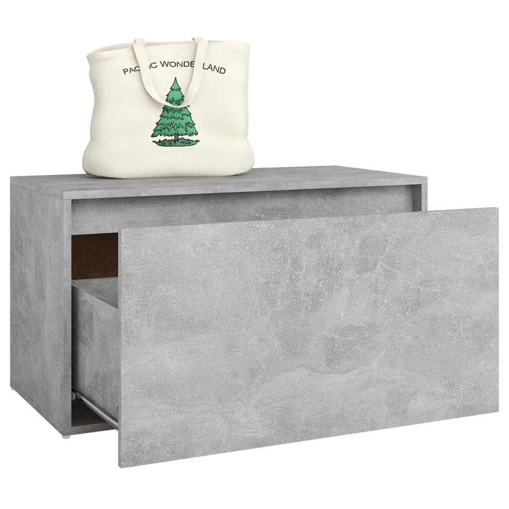Hall Bench 80x40x45 cm Concrete Grey Engineered Wood - Storage & Entryway Benches