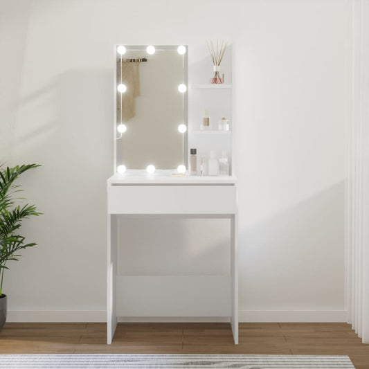 Dressing Table with LED White 60x40x140 cm - Bedroom Dressing Tables