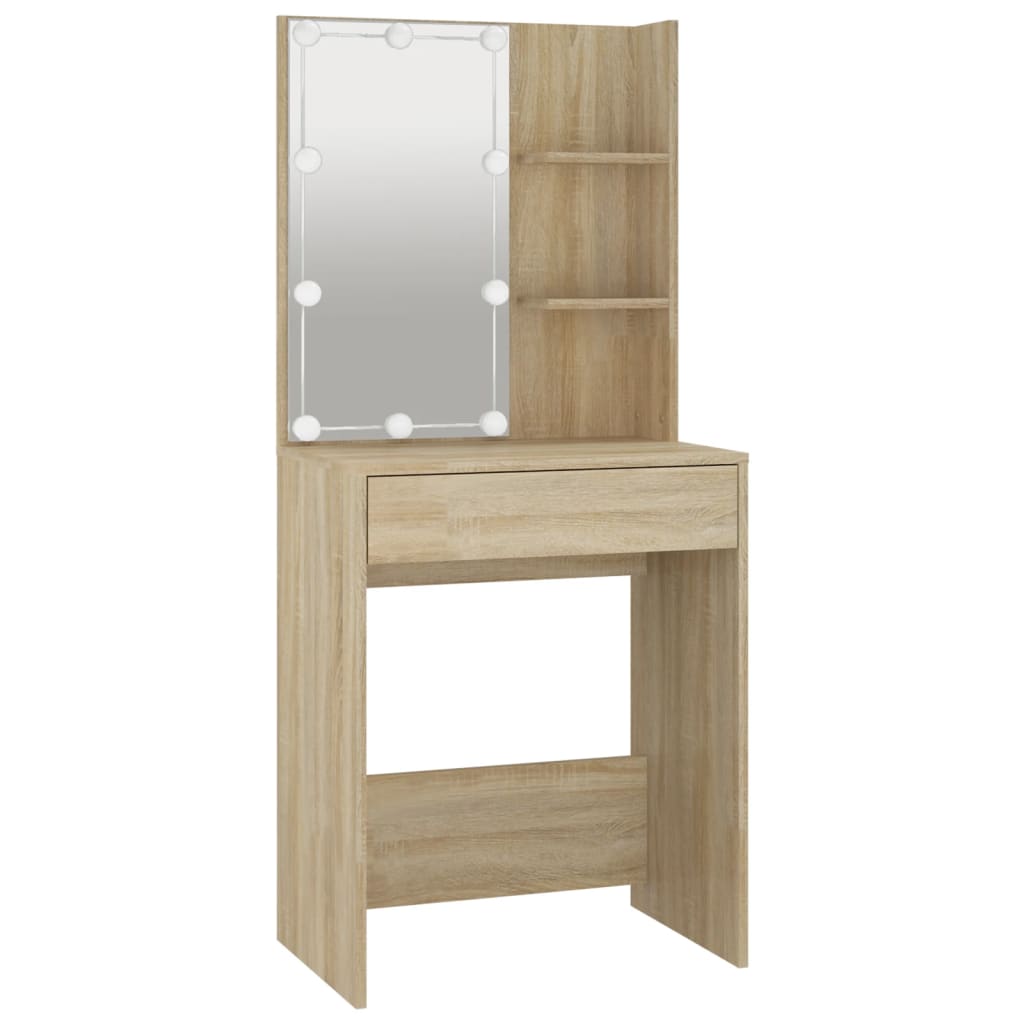 Dressing Table with LED Sonoma Oak 60x40x140 cm - Bedroom Dressing Tables