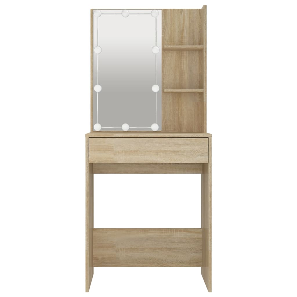 Dressing Table with LED Sonoma Oak 60x40x140 cm - Bedroom Dressing Tables