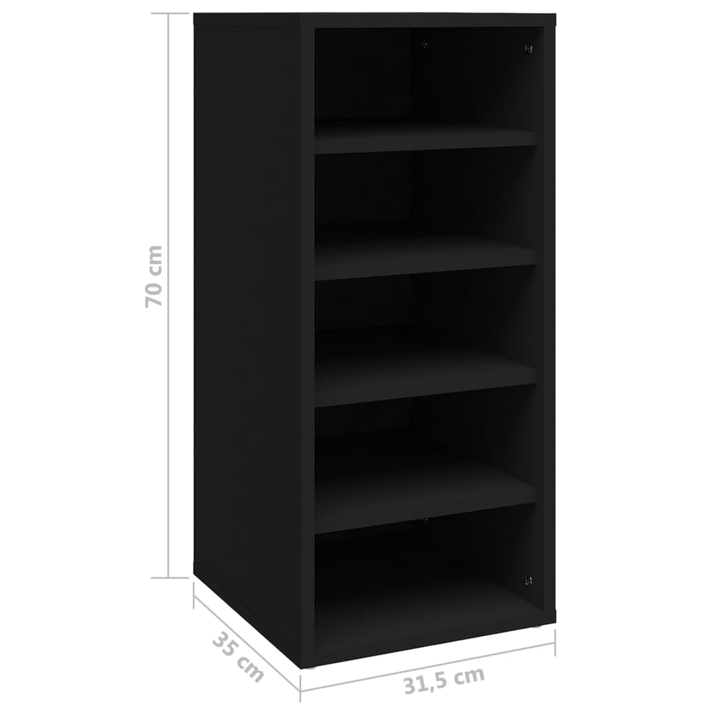 Shoe Cabinets 2 pcs Black 31.5x35x70 cm Engineered Wood - Shoe Racks & Organisers