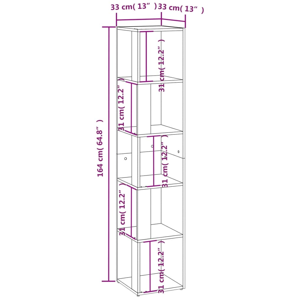 Corner Cabinet High Gloss White 33x33x164.5 cm Engineered Wood - Buffets & Sideboards