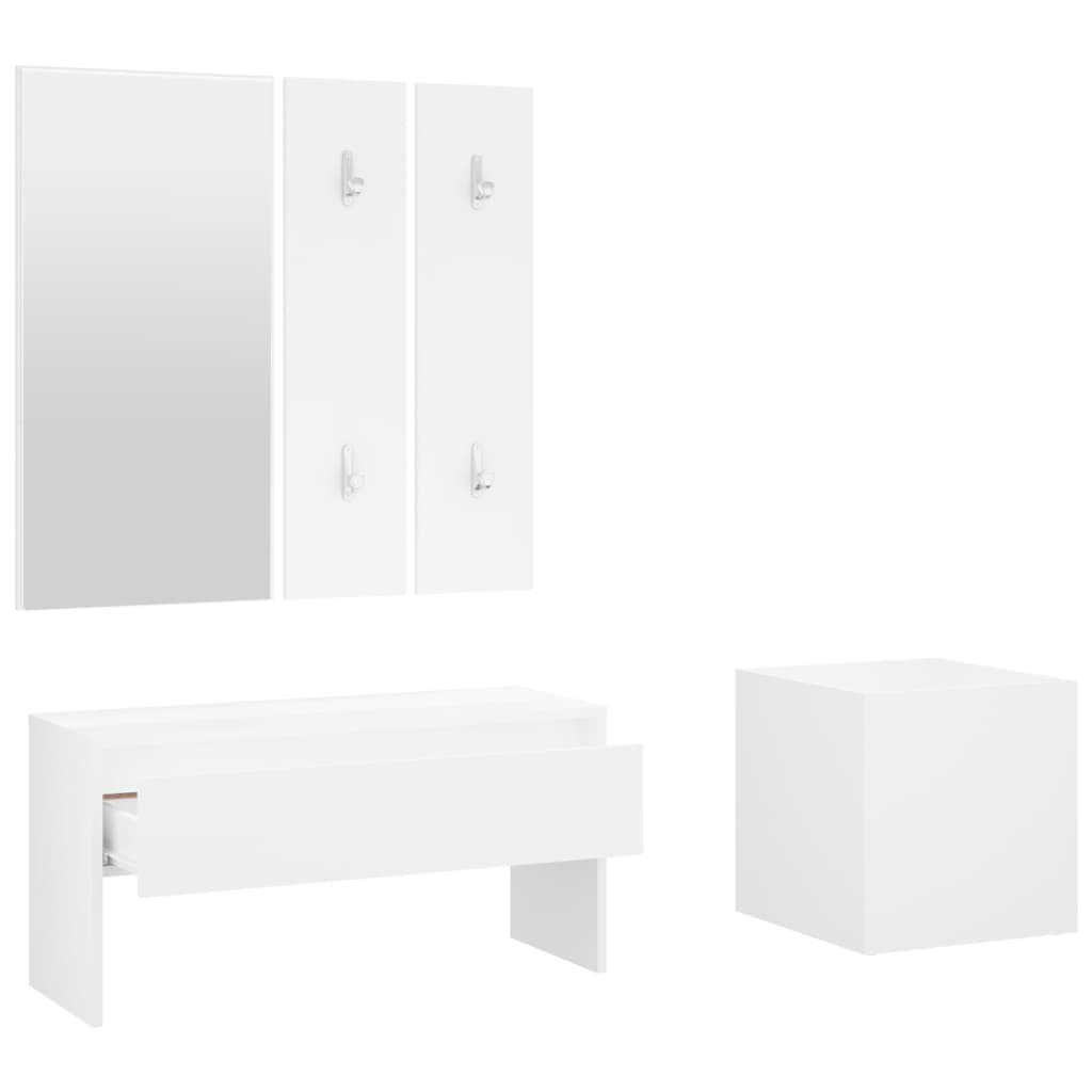 Hallway Furniture Set White Engineered Wood - Cupboards & Wardrobes