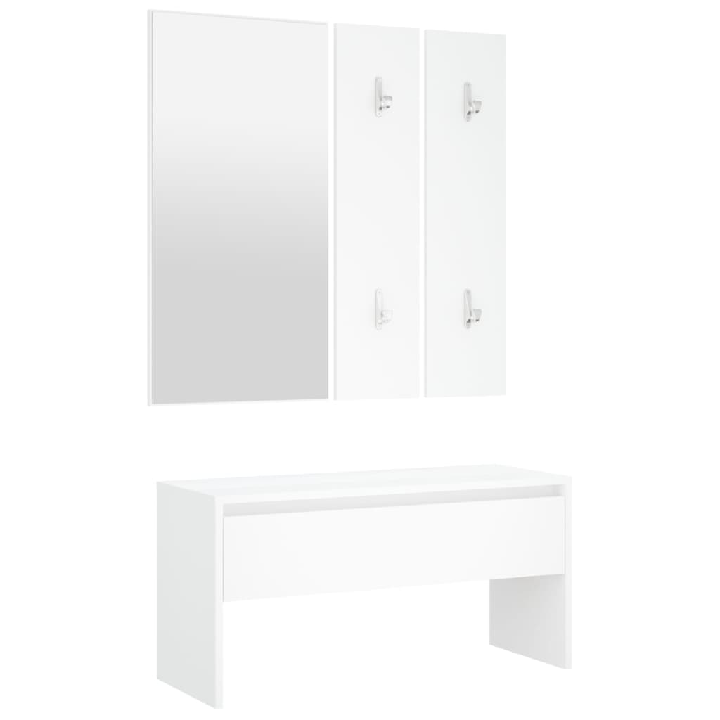 Hallway Furniture Set White Engineered Wood - Cupboards & Wardrobes