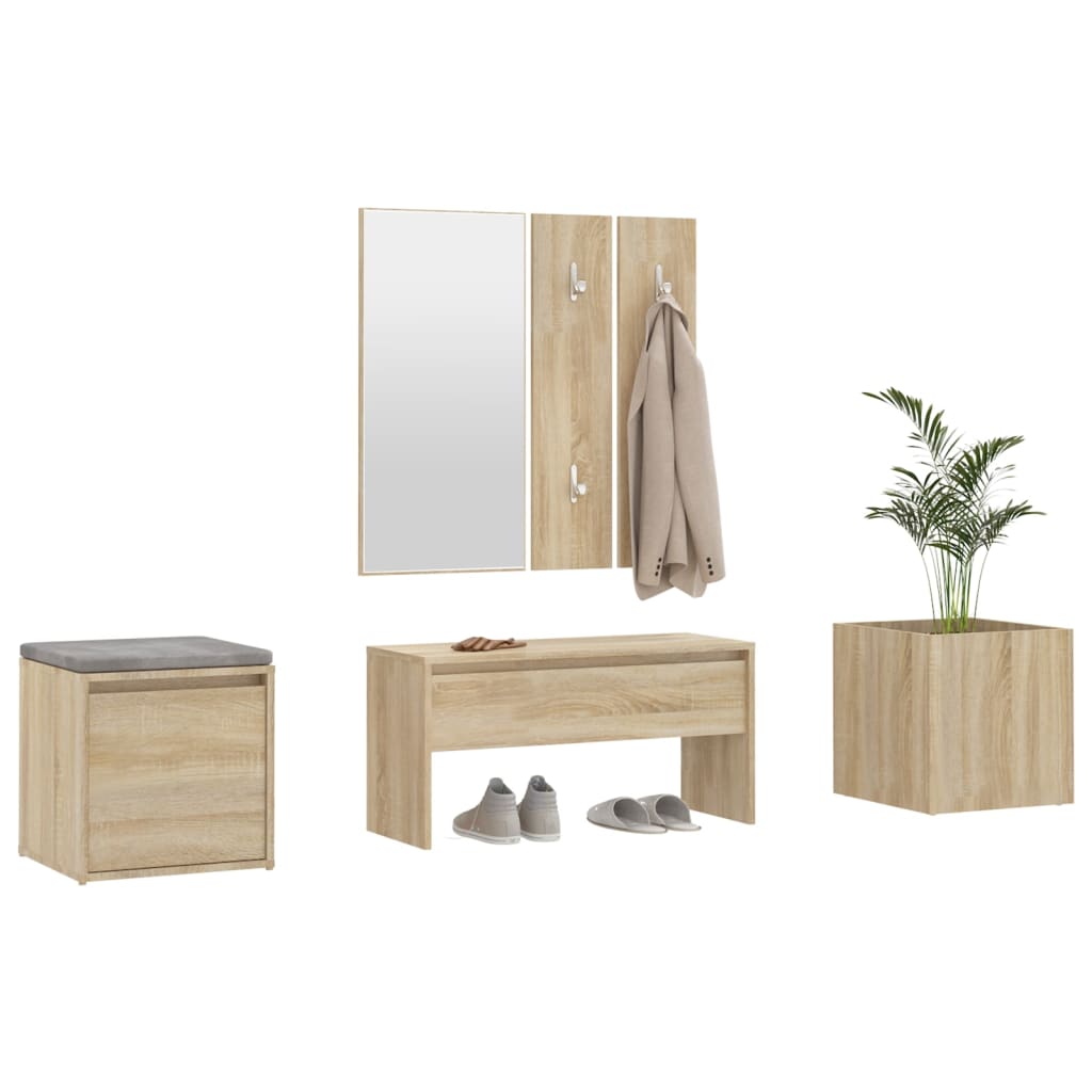 Hallway Furniture Set Sonoma Oak Engineered Wood - Cupboards & Wardrobes