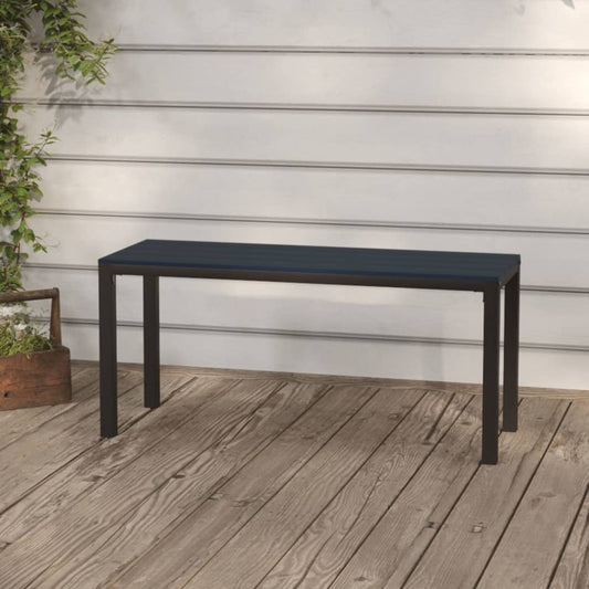 Garden Bench 110 cm Steel and WPC Black - Outdoor Benches
